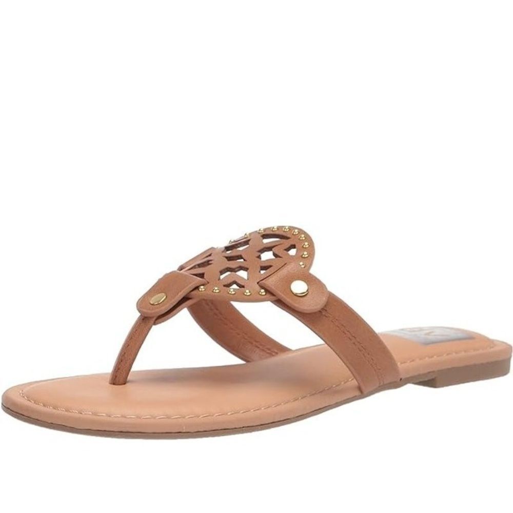 DV Dolce Vita Slide Sandals 5 Flat Minimalist Vacation Festival Brown Tan Gotie
